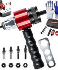 Cordless Drill Electric Rivet Gun Adapter Kit For Quick Install Nutsert Tool Set Perfect For Metalworking Auto Repair And DIY Projects To Save Labor And Work Like A Boss, with M3-M10 mandrels