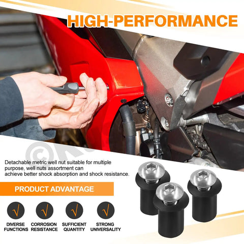 Comprehensive Rubber Well Nuts Kit M4 M5 M6 With Black Neoprene Expansion Nuts Brass Nuts For Fairings And Windshields Kayak Motorcycle Boat Installation DIY Gear A Go To Must Have For Marine And Automotive Projects Including Fairings And Dashboard Mounts