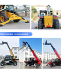 Various Tough As Nails Heavy Duty Telescopic Handler Forklifts with extendable booms and safety features on job sites.