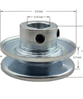 Solid Workhorse Single Groove Web Sheave V Belt Motor Pulley with 2.5 inch OD and 3/4 inch bore, zinc plated steel, precision design.