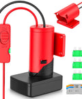 Upgraded Milwaukee 12V Battery Adapter for Ride On Wheel Toys with all-in-one switch, fuse design, and 14 gauge wire terminals
