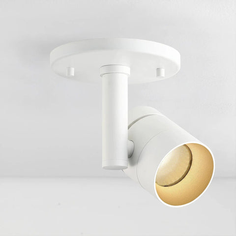 Parry 1 Light White Spotlight With Adjustable Head Integrated LED Bulb Flush Mount Wall Sconce 3000K Warm Glow 1370 Lumen