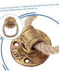 Rustic Rope Drawer Knob Pull Handle Made From Solid Metal Cabinet Door Pull Ring Dope Retro Vibe Hardware For Kitchen And Bedroom Cabinets Built To Last Quality, featuring gold finish and rope design.