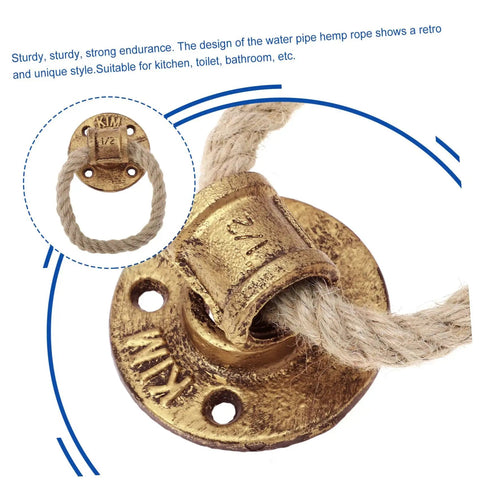 Rustic Rope Drawer Knob Pull Handle Made From Solid Metal Cabinet Door Pull Ring Dope Retro Vibe Hardware For Kitchen And Bedroom Cabinets Built To Last Quality, featuring gold finish and rope design.