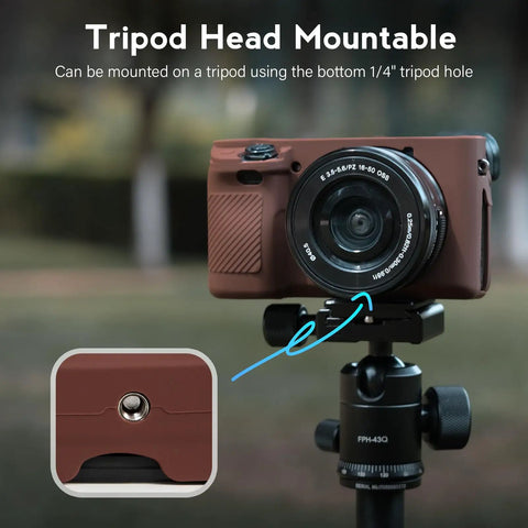 Sony Alpha A6400 A6300 Camera Case Kit With Soft Silicone Body Cover And Grip LCD Screen Protector tripod mountable