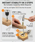 6x14mm Hinge Repair Screw And Expansion Anchor Kit For Wood And Stone Cabinets Self Drilling Screws For Heavy Duty Cabinet Door Hinge Thread Repair And Stripped Thread Restoration With Steel Hollow Short Wall Anchors, 3-step install
