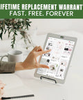 Hand using a tablet displaying design ideas, showcasing 6 Pack Webcam Cover Slides For Laptop And Phone Ultra Slim Botanical Plant Camera Privacy Blockers.