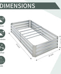 Galvanized Raised Garden Bed With Two Roomy Planter Compartments 71 By 35 By 12 Inches Outdoor Garden Box dimensions shown.