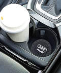 No Slip Silicone Car Cup Holder Coasters in recessed cupholder with a coffee cup, 2.75 inch, 2 pack, durable interior accessory.