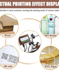 High Definition Automatic Coder Printer For Labels And Dates Barcode Encodes Batch Numbers Fast Production Line Inkjet Labeler 12.7mm Black Online Continuous Coding Machine printing on wood, PET bottles, QR codes, and PVC pipes.