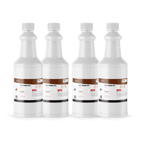 Ferric Chloride Ten Percent Solution For PCB Etching, Water Treatment, And Wastewater Coagulation FeCl3 Two Gallon Pack bottles