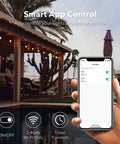 Smartphone app control for 48 Feet Outdoor String Lights With 24 LED Bulbs, Smart Dimmable Shatterproof Patio Lighting, 2.4 GHz WiFi Bluetooth App