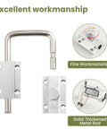 4 Inch Sliding Door Loop Lock With 90/180 Degree Install, U-Bolt Security Latch, rustproof zinc alloy, side view