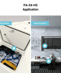 Progressive Automations PA-04-HS linear actuator, marine hatch and smart furniture application visuals