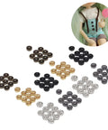 100 Pack 5mm Mini Metal Snap Buttons Sew On Fasteners in 5 Colors for Clothing, Accessories, Dolls and Craft Projects shown.