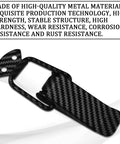 Large Quick Swap Bumper Clips Two Pack Delivers Rock Solid Spring Loaded Fasteners For Front And Rear Panels No Sweat Tool Free Install Heavy Duty Security Hook Hasps, close-up of black metal bumper clip with carbon fiber texture.
