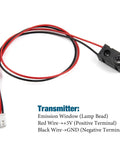 Ultra Fast IR Break Beam Sensor Kit with 5mm LEDs transmitter module, red and black wires for 5V and GND, photoelectric switch component.