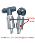 Heavy Duty Steel Spring Loaded Pull Pins For Home Gyms And Commercial Machines Half Inch Diameter Two Pack with T and ball handles.