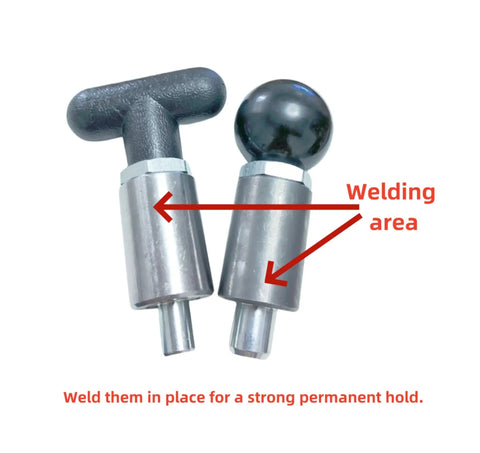 Heavy Duty Steel Spring Loaded Pull Pins For Home Gyms And Commercial Machines Half Inch Diameter Two Pack with T and ball handles.