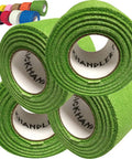 Fly USA Made Cotton Gauze Drumstick Grip Tape Four Pack in green color, showcasing 38mm x 9.14m rolls for tight stick handling.