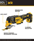 Rock Solid Brushless Oscillating Multi Tool Including Battery And Charger With All Day Run Time Pro Workhorse Combo Pack features LED light and quick-change system.