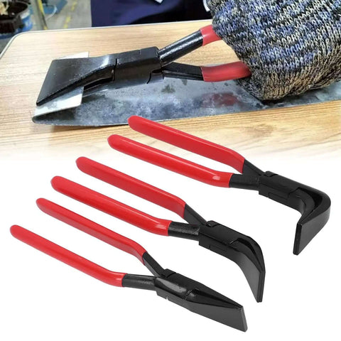 3 Piece Sheet Metal Bending Pliers Set With Straight 45 Degree And 90 Degree Jaws For Bending Edges In Vehicles HVAC Roofs Windows And Doors Heavy Duty Pro Grade Hand Seamers For Auto Body Fabrication 40mm Jaw Width