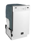 Smooth Cleaning Countertop Dishwasher 18 Inch In Crisp White with drawer-style controls and steel tub.