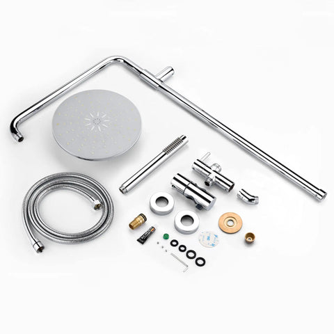 Retrofit Rain Shower System With 9 Inch Rain Shower Head 2.5 GPM Chrome Finish No Fuss DIY Install At Your Current Showerhead Location
