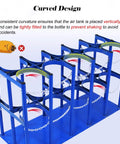 Oxygen Cylinder Rack For Wall Mount Beefy Heavy Duty Steel Gas Holder with chain, 40L blue, showing curved design and stability.