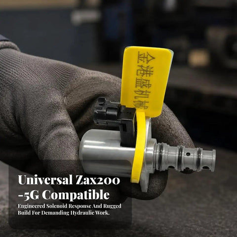 Quick Swap Heavy Duty Proportional Valve Solenoid Actuator Replacement For Zax200-5G hydraulic control regulator held in gloved hand.