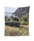 Steam Locomotive Train Wall Tapestry Print with dope vintage train decor, polyester fabric, high quality art for bedrooms