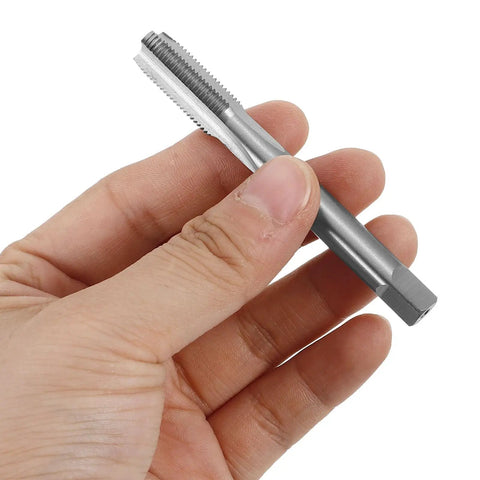 Rock Solid Precision Thread Tap And Die Set With Straight Flute Design For Handheld Convenience And Metal Construction, Perfect For Rapid Thread Repair And DIY Maintenance Tasks That You Can Actually Feel In Your Hands. steel tap shown in hand