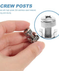 Close-up of hand holding a 16 Sets M6 20mm rack mount screw with nylon gasket for server cabinets and enclosures.