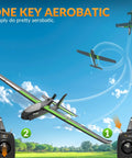 Stunt Ready To Fly 4 Channel RC Plane Ranger600 Glider performing aerobatics in blue sky with remote controllers, durable EPP foam airplane