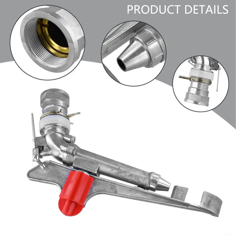 Close-up of 2 Inch Irrigation Sprinkler With 360 Degree Spray Coverage For Big Lawns And Crops, Aluminum Alloy Heavy Duty Sprayer Head