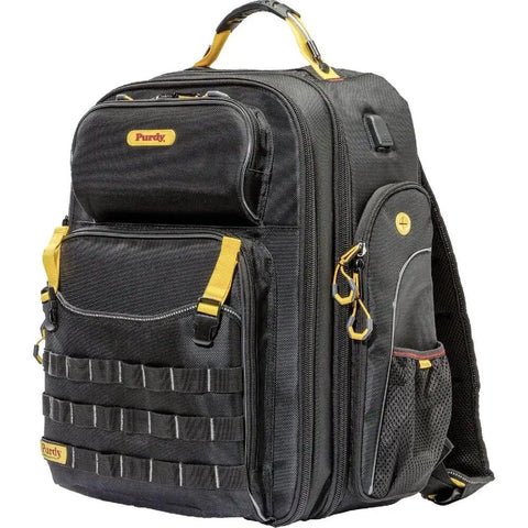 Pro Painter Backpack Organizer For Jobsite Tools With Removable Wet Pouch and All In One Storage System, side view