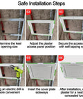 Installation guide for Slick Build Invisible Access Panel For Drywall Ceilings Featuring Rugged Aluminum Frame and Easy Peel Split Cover.