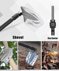 Survival Shovel With High Carbon Steel Blade Folding Entrenching Tool And Axe Tactical Shovel for camping shown in use