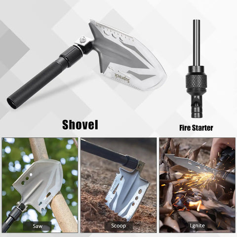 Survival Shovel With High Carbon Steel Blade Folding Entrenching Tool And Axe Tactical Shovel for camping shown in use
