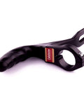 Close-up of black ergonomic drill attachment for metal and aluminum cutting with 43mm collar fitting, enhancing drill functionality.