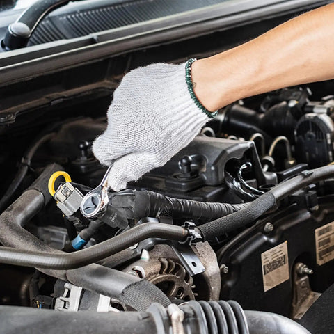 Mechanic using Two Piece M6 Triple Square Bit Socket Set 100mm Length 3.94 Inches One Half Inch Drive for automotive repair