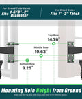 Heavy Duty Eight Inch Spring Loaded Gate Wheel Caster Built Tough For Wood And Metal Fences dimensions for gate fitting options.
