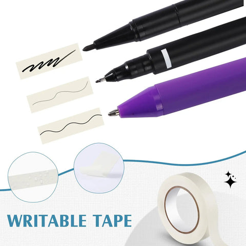 Console Labeling Tape 1 Inch Wide 54.7 Yard Roll Clean Writable Flatback Paper White Adhesive Tape Removable No Residue