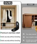 Tough As Nails 50 Pack Black Stainless Steel L Brackets And Corner Supports With Complete Screw Set Designed To Grip Tight For Woodworking Furniture Shelf Cabinet Drawer Repair in closet setup.