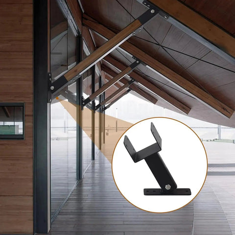 Three Piece Adjustable Roof Riser Brackets Kit In 304 Stainless Steel For Patio Garden Pergola Mounts, Beefy Heavy Duty Beams Brackets With 0 To 180 Degree Tilt, Weatherproof And Rust Resistant, Ideal For Wood Gazebo And Pergola Projects