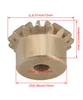 Close-up of a copper 15-tooth gear from the Six Piece 0.8 Module Bevel Gear Set With 15 Teeth Beefy Copper Transmission Gears Inner Hole 3mm Screws