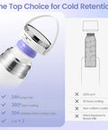 Reliable Portable Breath Milk Cooler Tote With Hella Tough Chiller Cores And Smooth Leak Resistant Closure For Nursing Moms On Commutes Or Easy Road Trips, showing stainless steel cooling tube and lid.