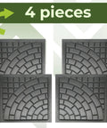 Four Piece Plastic Concrete Molds Set For DIY Paving Pathways Cobblestone Look Big Pathmaker Molds shown in grid layout.