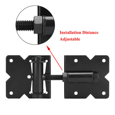 Self Closing Gate Hinges Kit Adjustable Heavy Duty Hardware for Wood Vinyl Metal Outdoor Fences Built to Last Tough as Nails