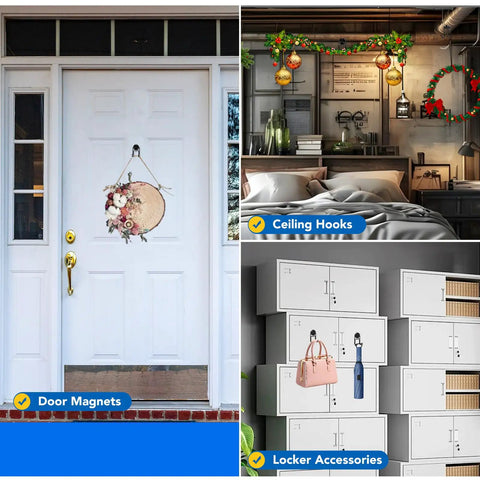 Totally Solid Magnetic Wall Hooks For Cruise Cabins Straight Up Dependable Door Magnets Zero Drill Setup Premium Steel Rotating Dual Hooks Serious Storage Makeover For Home Travel